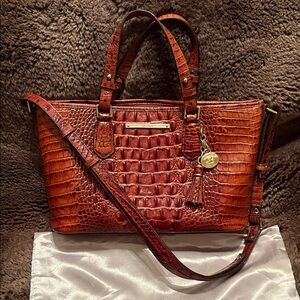 Brahmin Pecan Croc-Embossed Tote